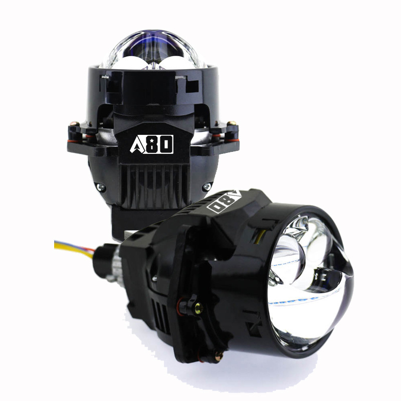 car new BI LED projector lens 3 inch   75W  15000lm  Led Projector Bifocal Lens Headlight Laser H4 H7 9005 9006 6000K Upgrade