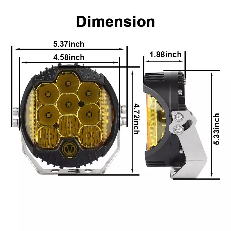 4X4 Offroad High Power 5 Inch Led Driving Light Car LED Work Light for Truck ATV UTV DC10-30V