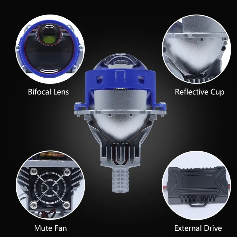 Top Seller Non-destructive P70  120W 20000LM Bi led Laser Projector Lens 3.0 inch   Car Biled Laser Headlight