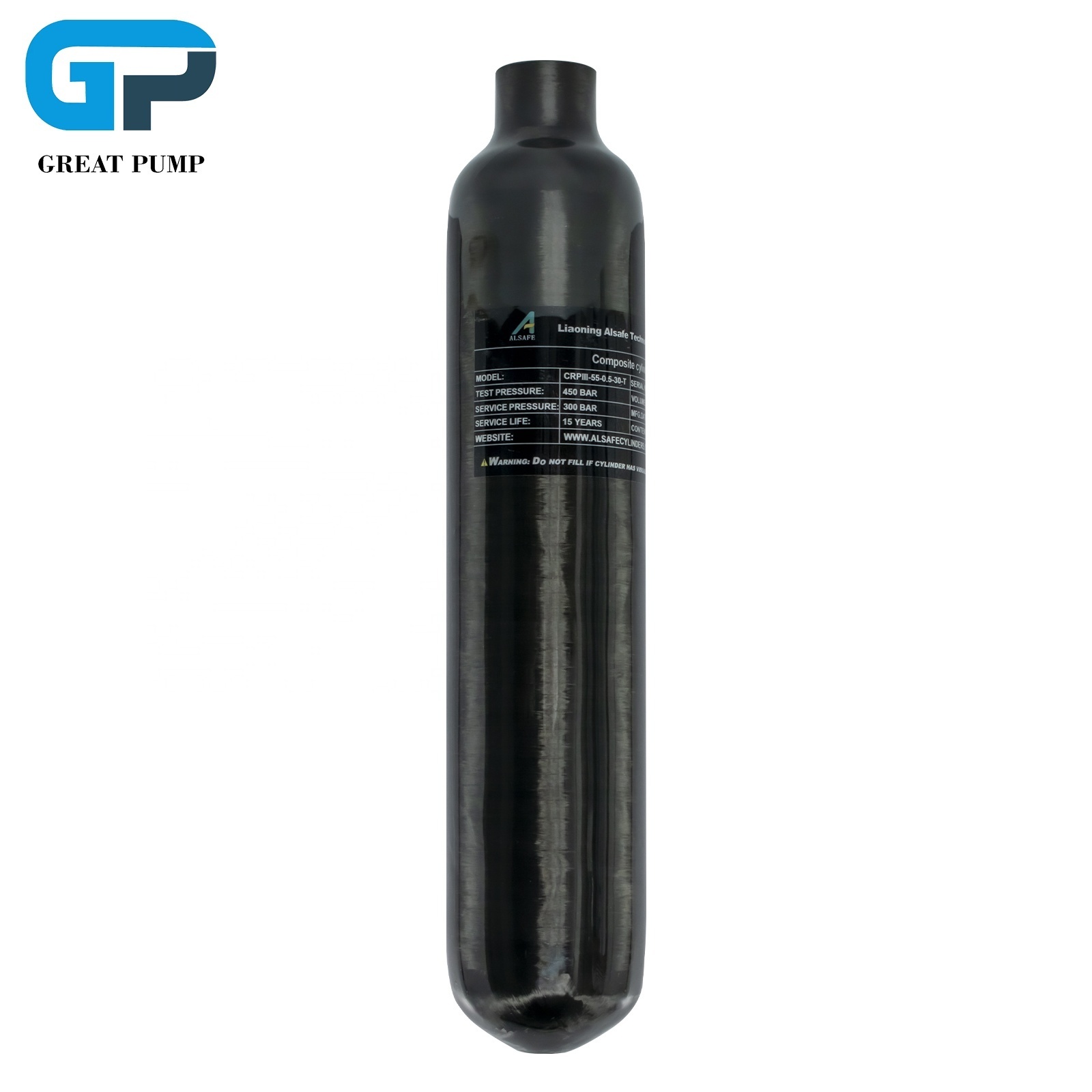 Factory Direct Sale Alsafe 0.5L 500CC Factory Price PCP Gas Cylinder 300bar 4500psi Carbon Fiber Tank