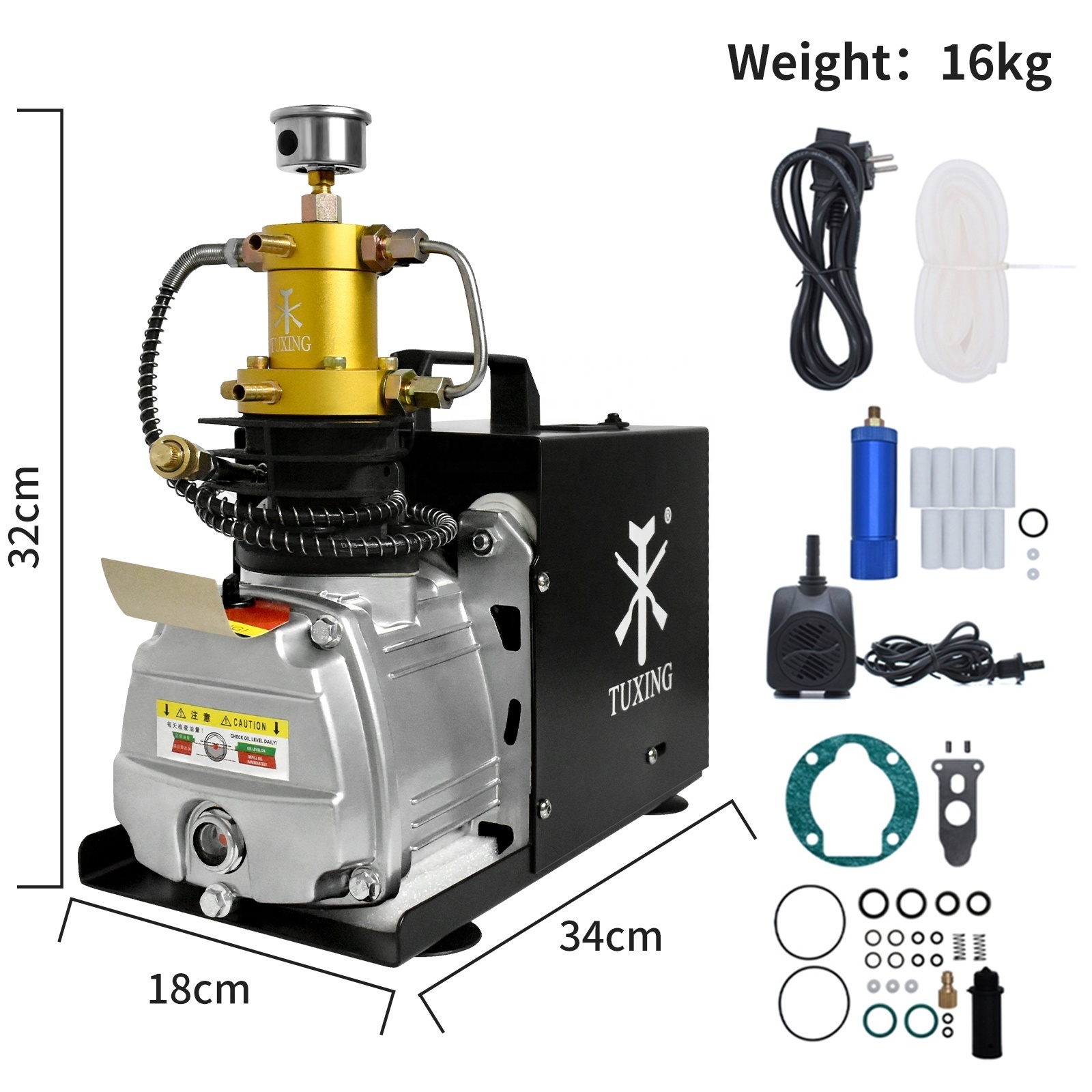 GP 4500psi Manual Stop 110V 220V Single Cylinder Air Cooled Electric compressor 4500psi 300bar PCP Wholesale Paintball