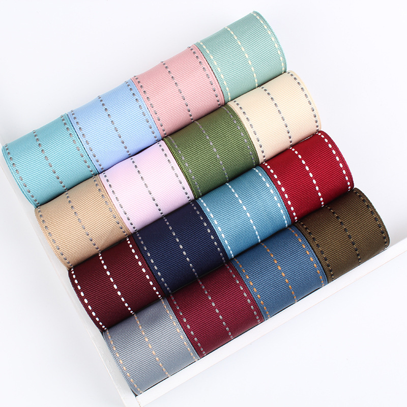 Wholesale Three Wire Jump Points Ribbon For Bow Double Faced  Polyester Grosgrain Ribbon