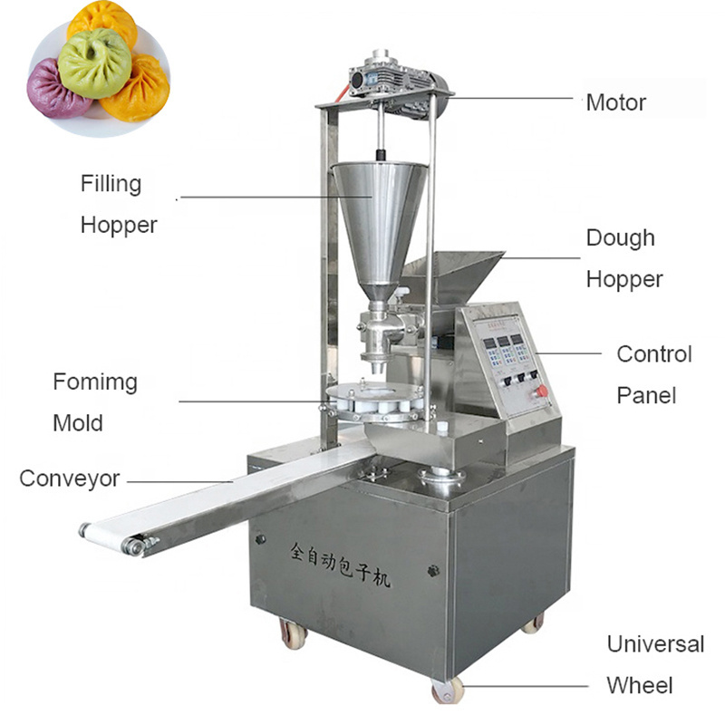 Hamburger Bun Machine Stand Type Steam BAOZI Machine Commercial Bun Baozi Maker Bread and Bun Making Machine 3000pcs/Hour