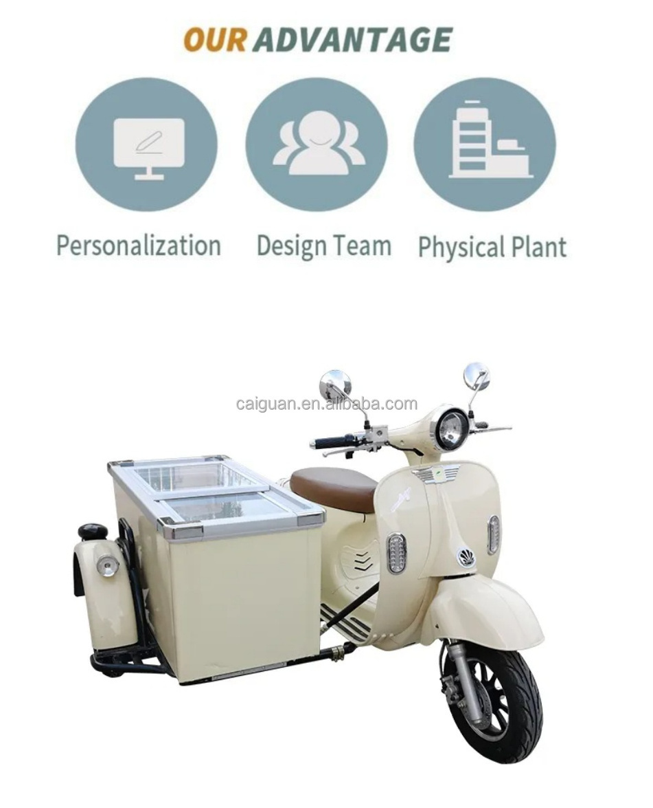 Moped Electric Scooters Motorcycle for Shop Market Party Ice Cream Vending Use Electric Motor Bike Street Food Cart