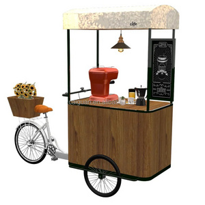 Mobile Street Customized Design Food Bike Hot Dog Vending Cart 3 Wheels Coffee Tricycle for Sale