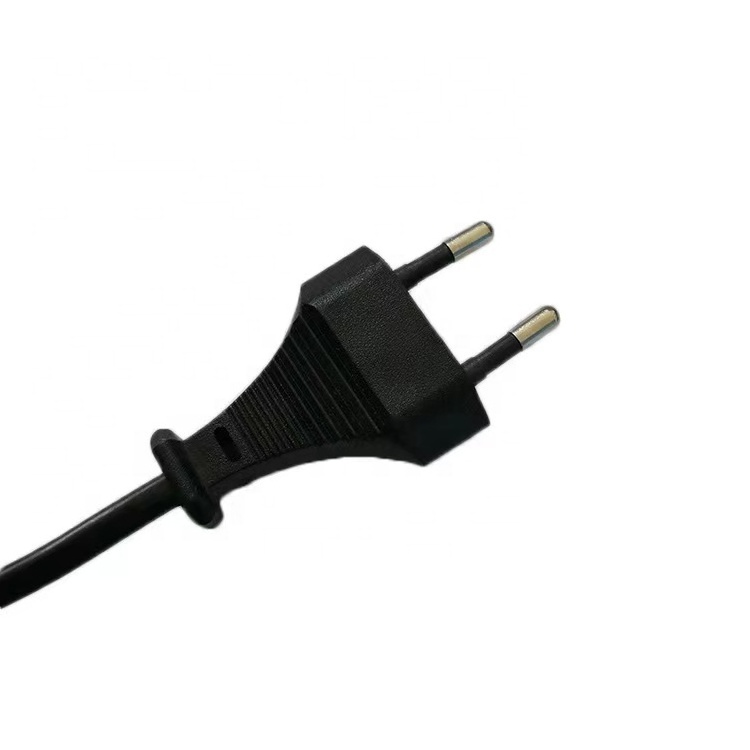 2022 CH-011 Euro gauge power cord with plug wire 2-core 8-word tail Euro standard TV table lamp sound two-hole 8-word tail 1.5 m