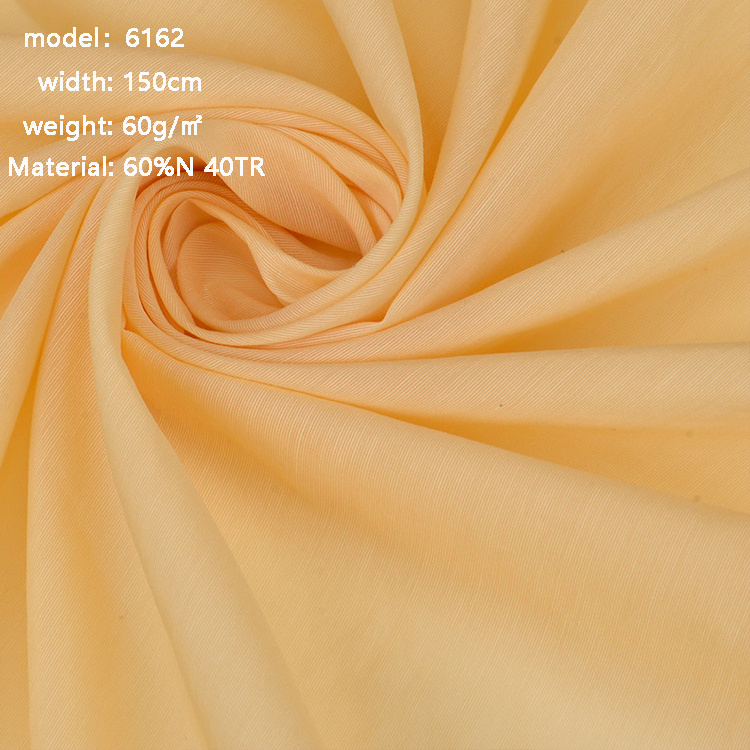 fabric supplier wholesale fashion plain weave 60% nylon  40% rayon cotton blended muslin fabric for shirt