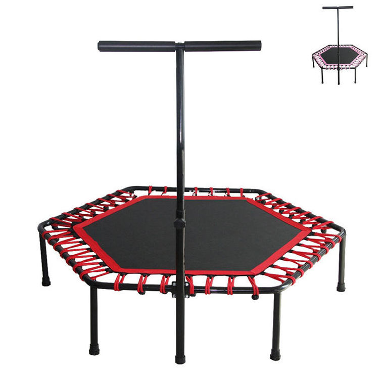 Indoor Unisex Jumping Fitness Trampoline For Adults With Certificate Children'S Mini Trampoline With Handle