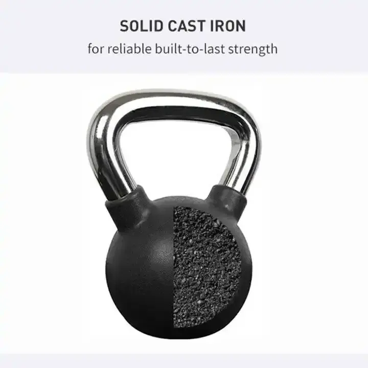 Custom Logo 4KG-48KG LB PU Coated Chrome Handle Kettlebells Gym Kettle Bell Weights Urethane Competition Kettlebell