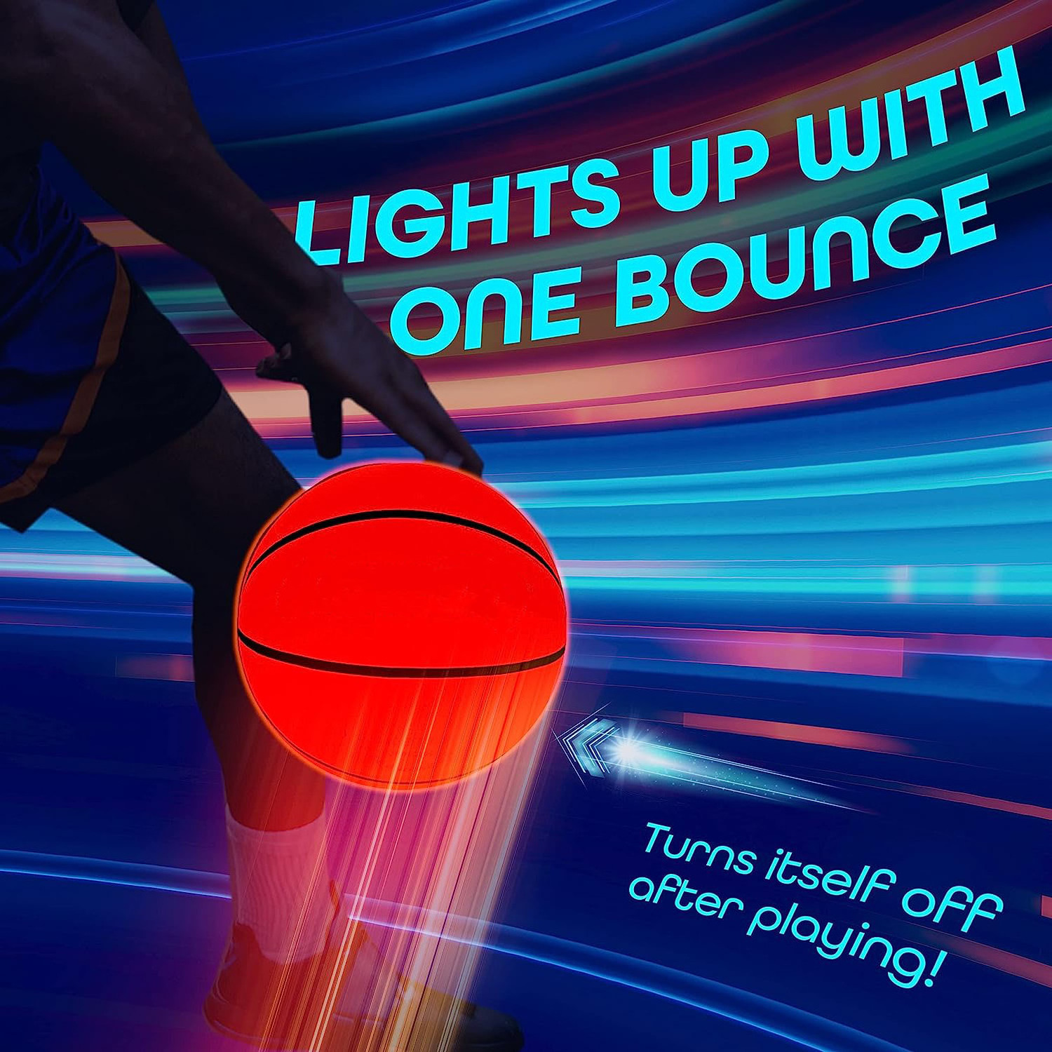 No 5 7 Glow in The Dark Basketball for Teen Boy - Glowing Colorful Basket Ball Light Up Toy for Night Ball Games