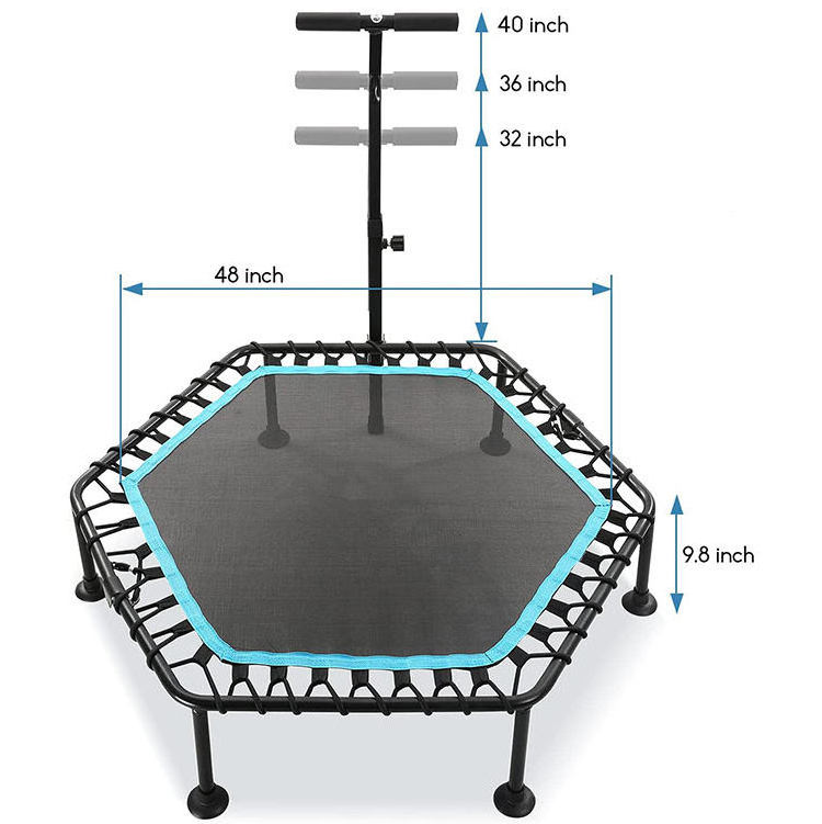 Indoor Unisex Jumping Fitness Trampoline For Adults With Certificate Children'S Mini Trampoline With Handle