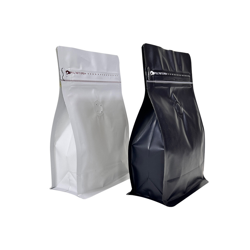 Custom Flat Bottom Aluminum Foil Side Gusseted Bag Coffee/ Coffee Bean Packaging Bag Coffee Bag With Valve And Zipper