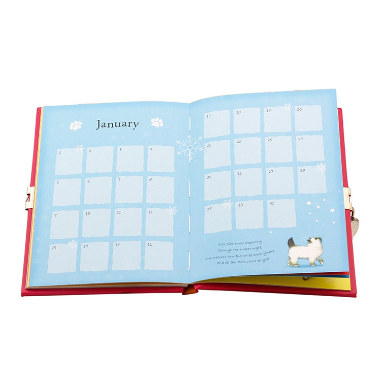 Custom Printing High Quality Hardcover Diary Book With Lock And Key