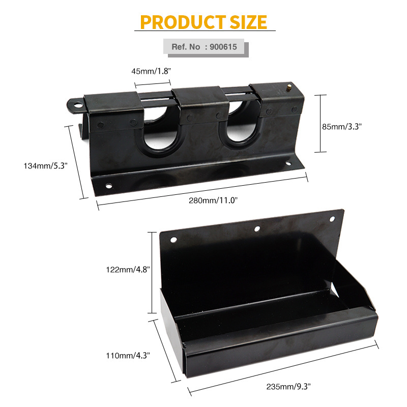 Double Holder for Cargo Bar Load Locks  2-Piece: Restraint + Bottom Foot Protector