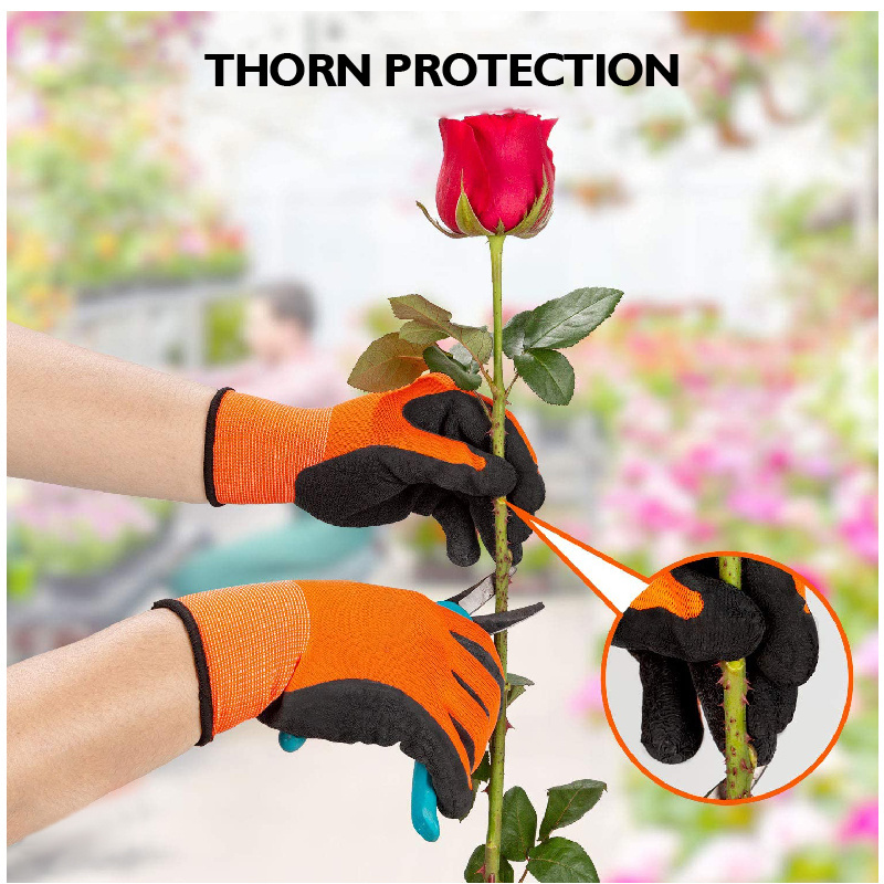 Latex Rubber Coated Gardening and Work Gloves Nitrile Flat Dip Glove Nitrile Coating Gardening and Work Gloves