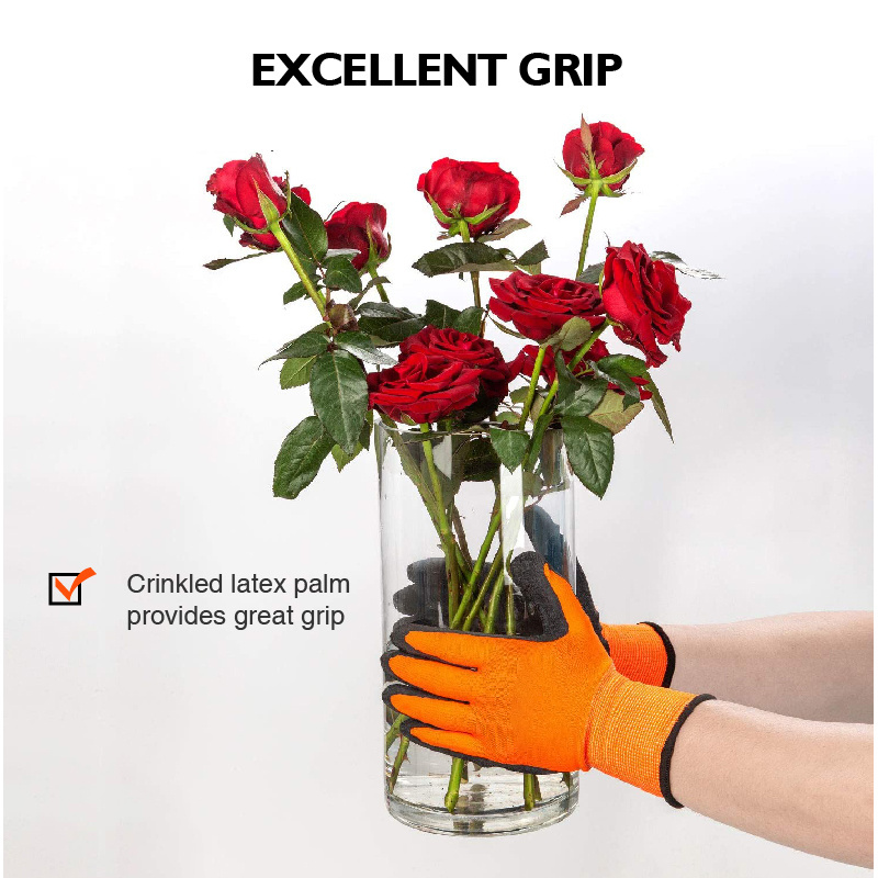 Latex Rubber Coated Gardening and Work Gloves Nitrile Flat Dip Glove Nitrile Coating Gardening and Work Gloves