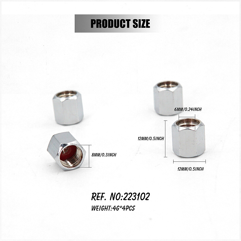 Car Copper Chromed Tire Valve Stem Cap