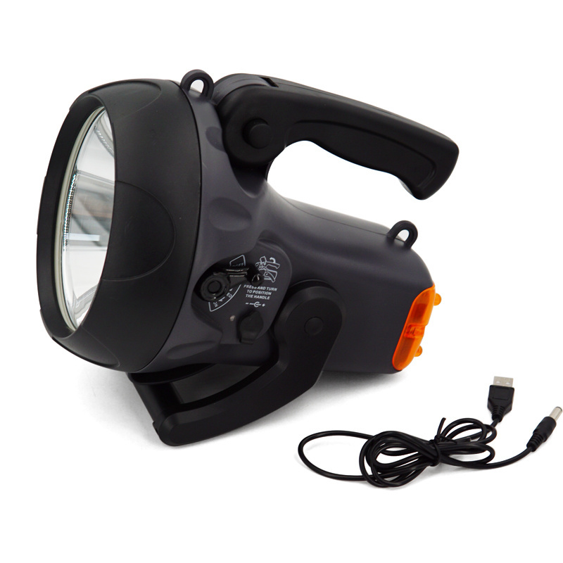 Rechargeable 10 Watt Handheld LED Spotlight Flashlight with Blinking Light