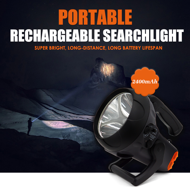 Rechargeable 10 Watt Handheld LED Spotlight Flashlight with Blinking Light