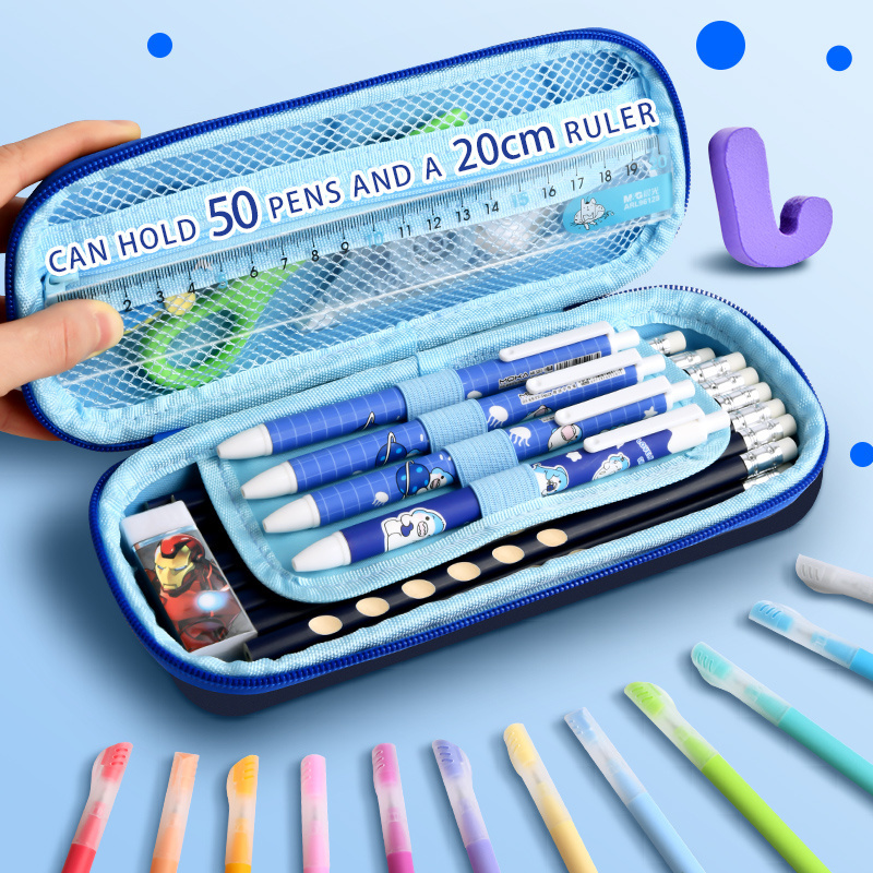 3D Cartoon Student Three-layer Multifunctional Storage Box, Children's Zipper Stationery Box Eva Pencil Case