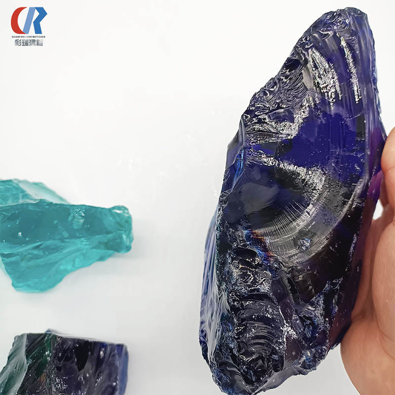 Colored large Landscaping Rock Polished aquarium glass