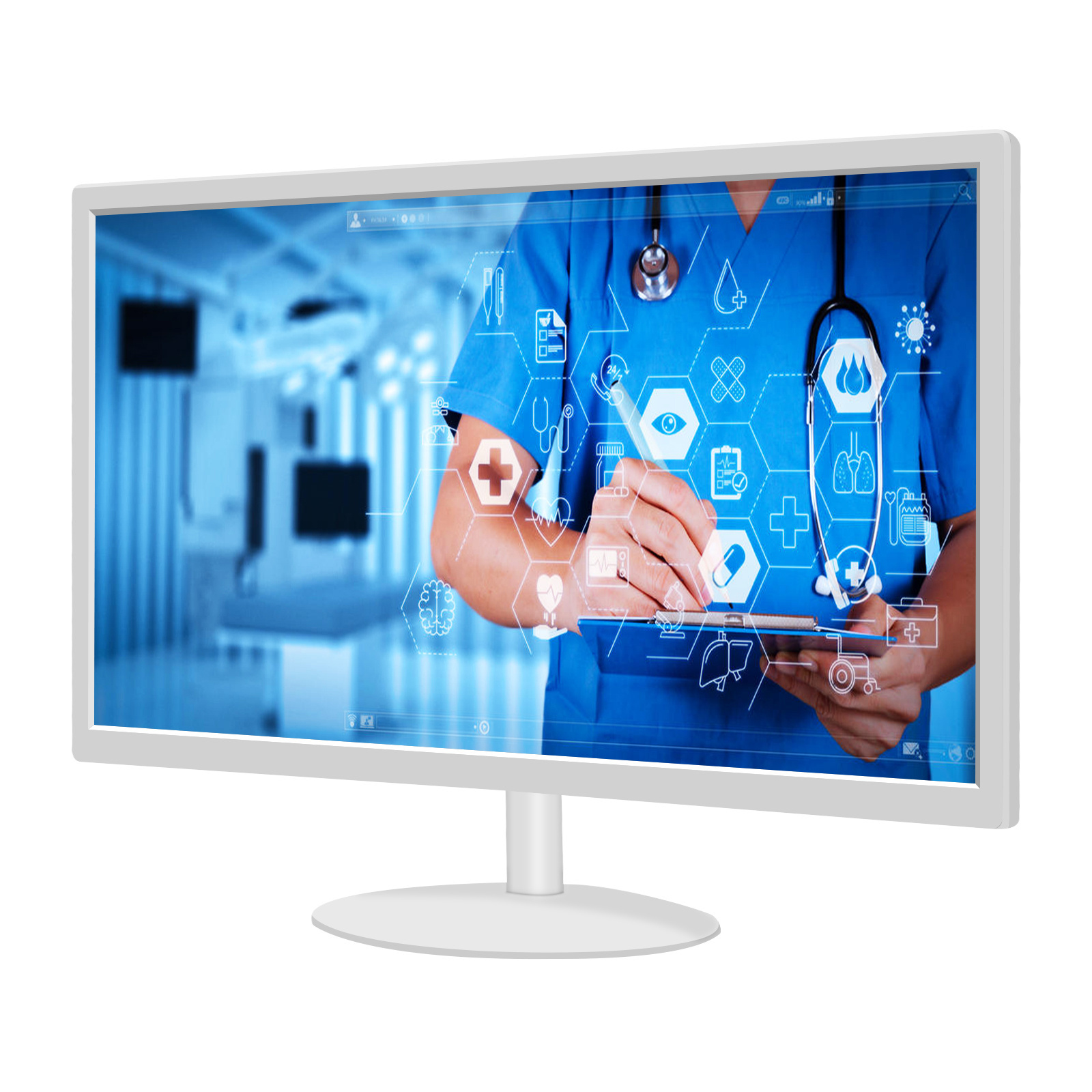 White Medical grade 15 17 18.5 19 20 21.5 23.6 inch white color monitor screen with high definition