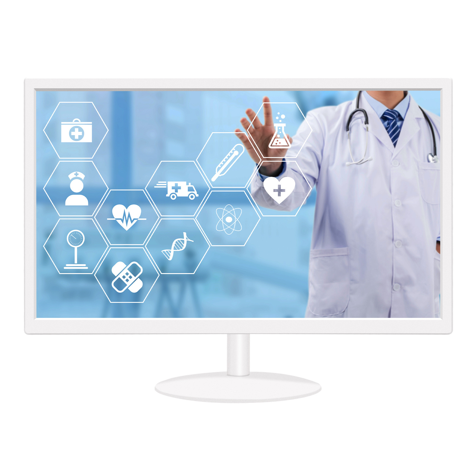 White Medical grade 15 17 18.5 19 20 21.5 23.6 inch white color monitor screen with high definition