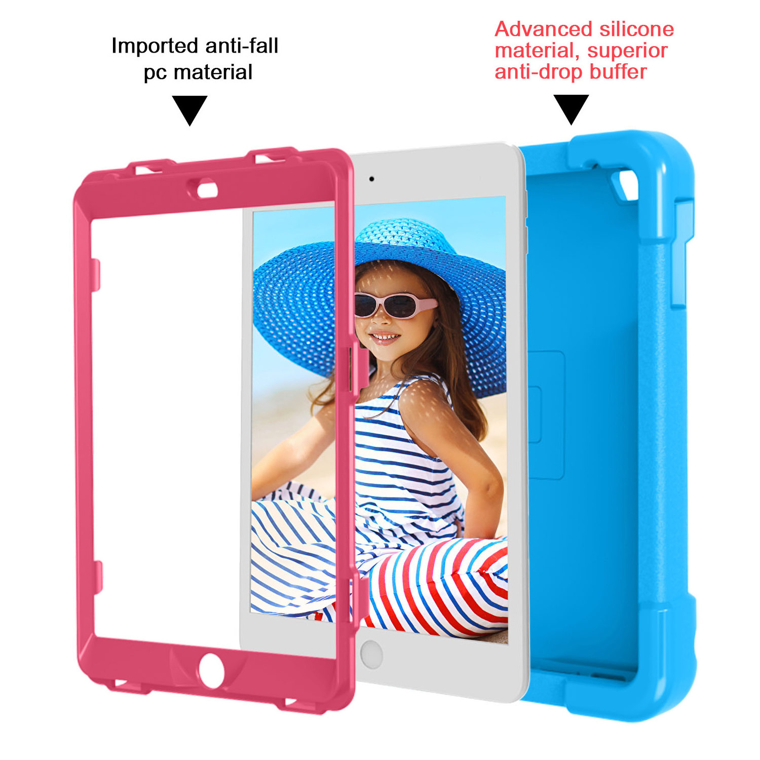 Children Safe Non-toxic Eva Hand Grip Stand Shockproof Silicone Cover For Ipad Mini 1 2 3 7.9 Inch Kids Tablet Case