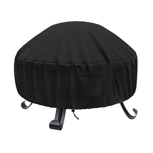 Patio Waterproof  Round Heavy Duty Oxford Fabric  Fire Pit Cover Full Coverage  Fireplace Cover Fire Bowl Cover