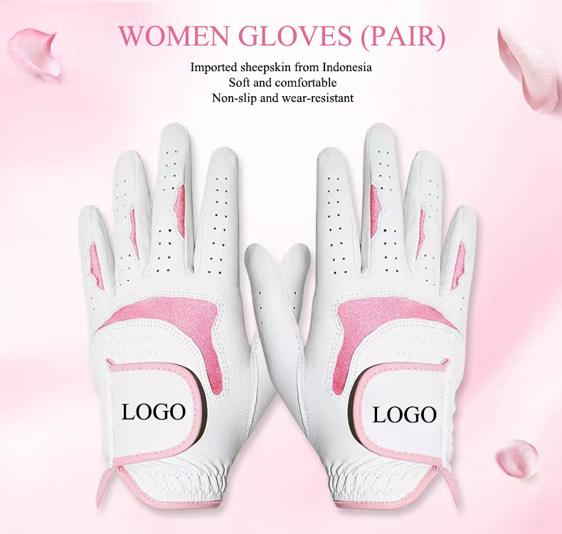 Manufacturer Custom Wholesale LOGO Golf Gloves Cabretta Leather For Women Men Kid Golf Sheepskin Golf Gloves