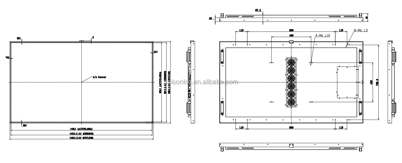 65 inch hanging LCD advertising machine support FHD/4K resolution and Android with 1000-4000 high brightness intelligent display