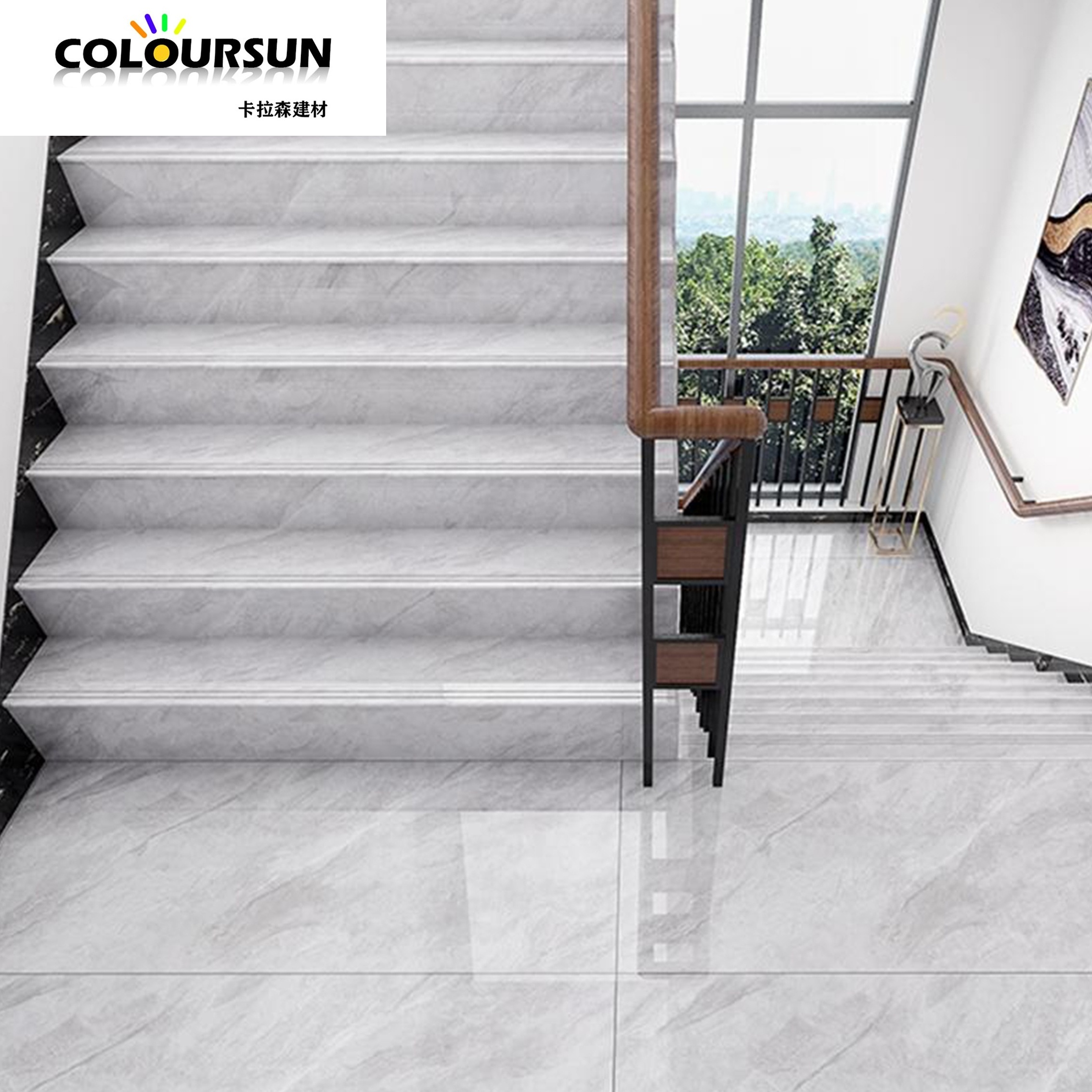 Porcelain China import fashion stair step tiles ceramic stair step nosing stairs step tiles for outdoor