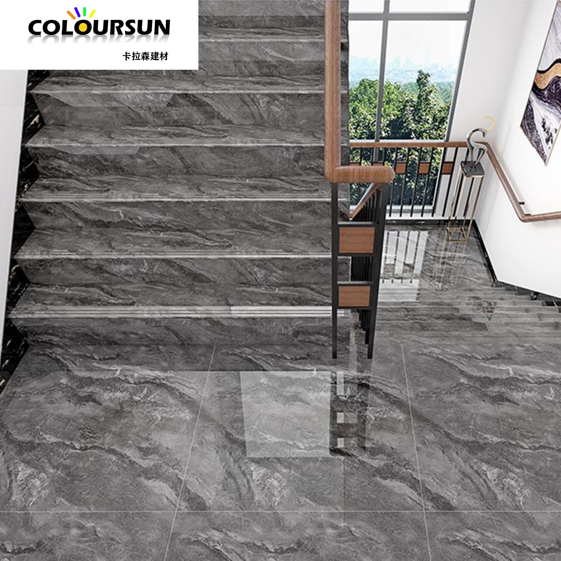 Porcelain China import fashion stair step tiles ceramic stair step nosing stairs step tiles for outdoor