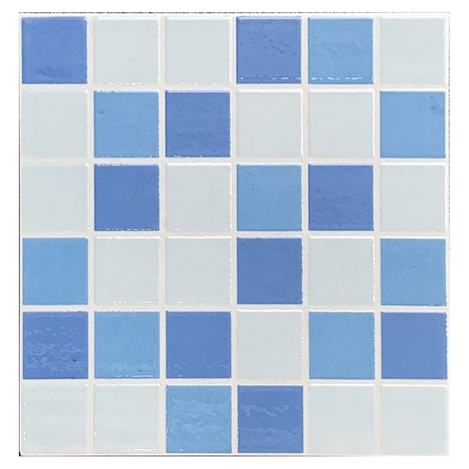 Handmade Marble Mosaic Tiles Floor Wall Murals Colorful Ceramic Porcelain Swimming Pool Mosaics Blue Ice Crack Square Mix Mosaic