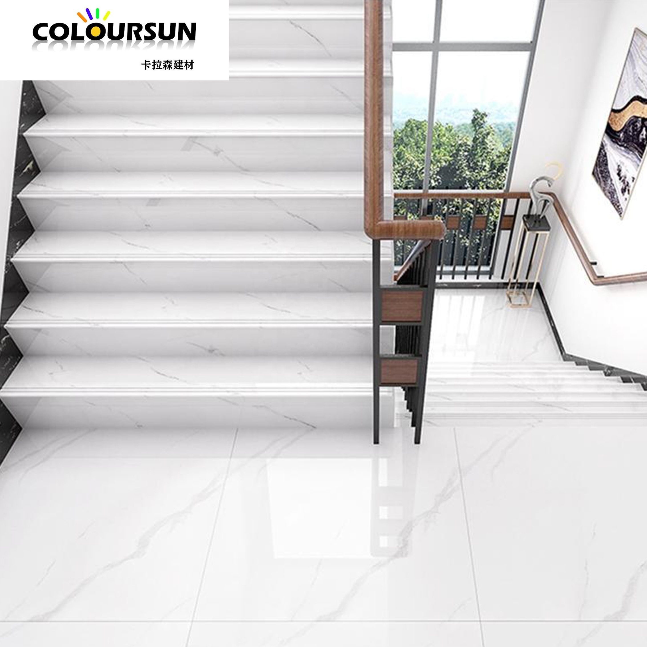 Porcelain China import fashion stair step tiles ceramic stair step nosing stairs step tiles for outdoor