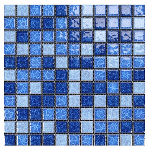 Antique Colors Glass Mosaic Tile Kitchen Wall Decor Peel Stick Design; Porcelain Swimming Pool Mosaic Blue Square Mix Hotel Pool