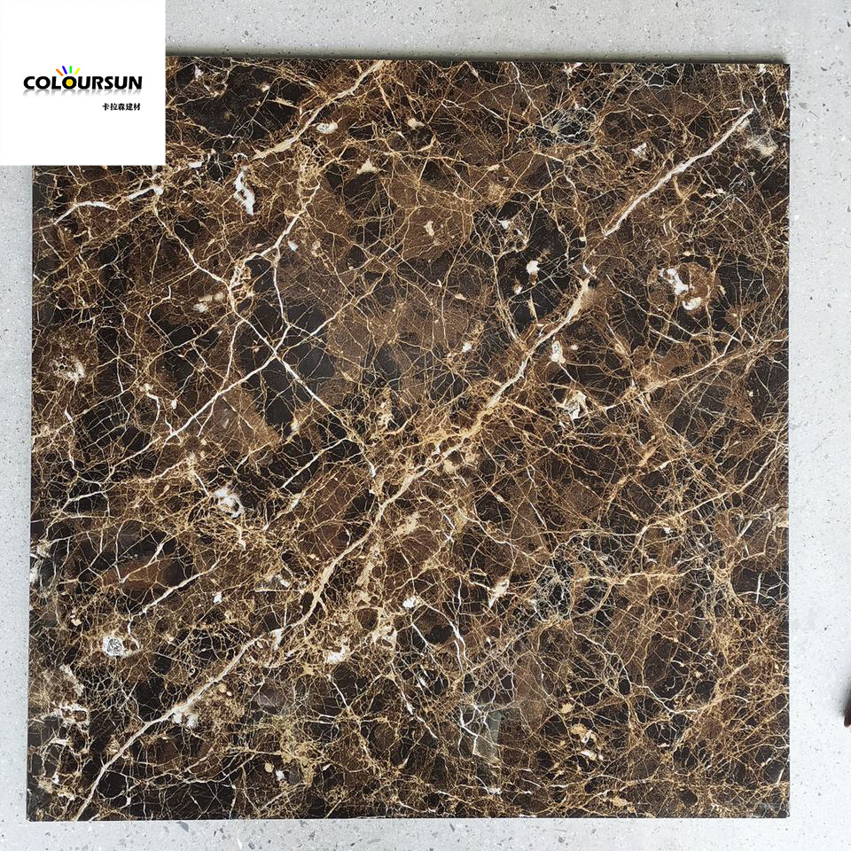 Glossy Marble Floor Tiles Polished Glazed Porcelanto Porcelain Black Ceramic Non-slip Floor Tile