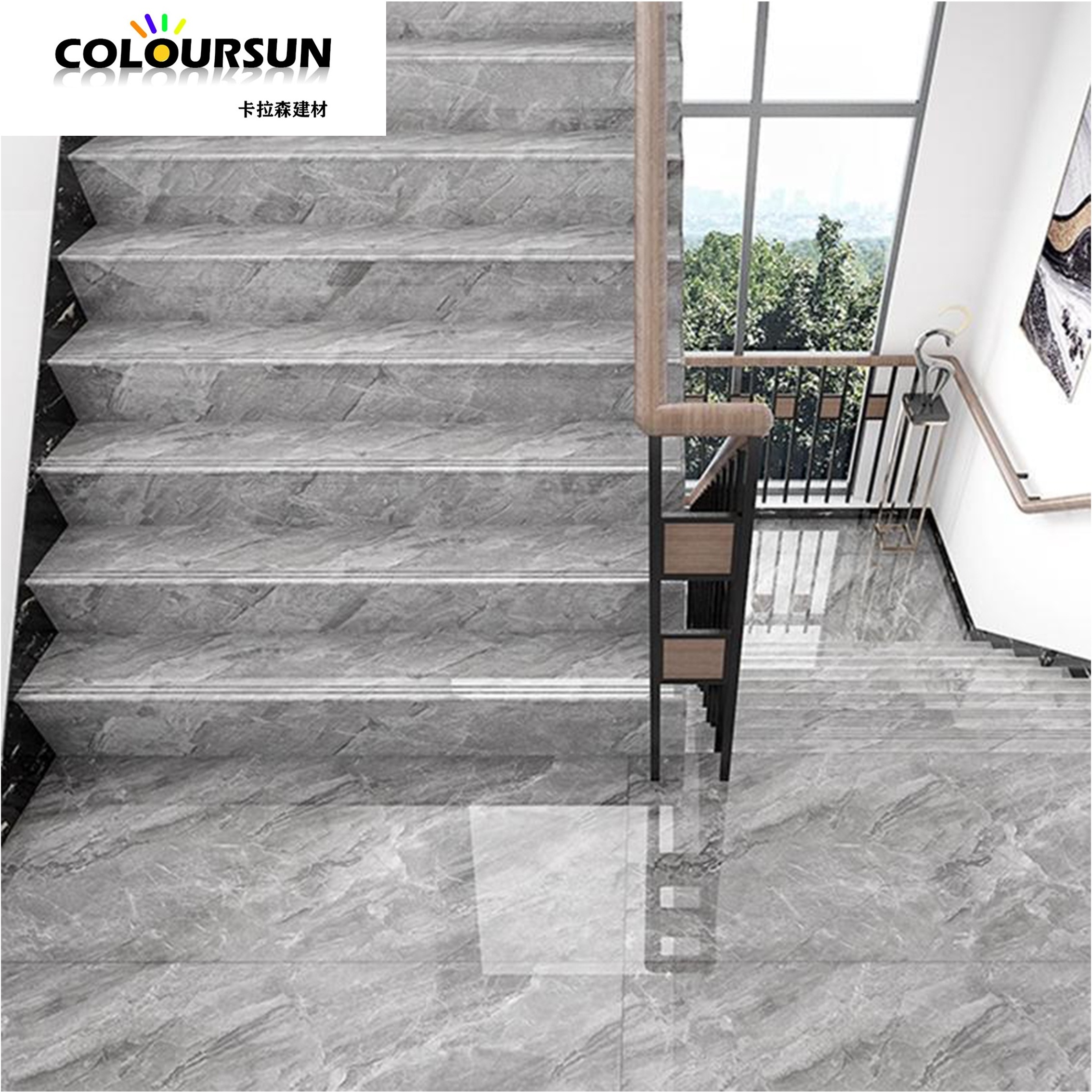 Porcelain China import fashion stair step tiles ceramic stair step nosing stairs step tiles for outdoor