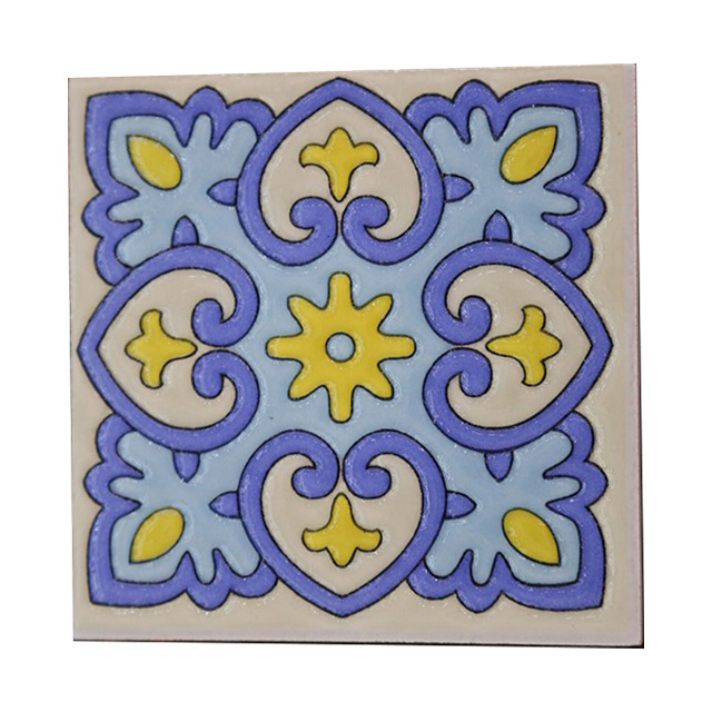 100X100mm Moroccan small flower tiles kitchen balcony antique floor tiles retro green bathroom bathroom art tiles