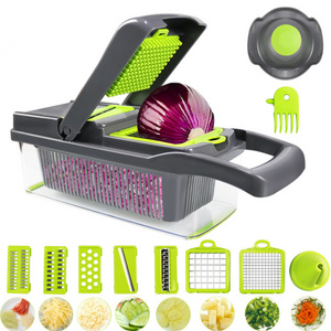 multifunctional Cheese Grater Vegetable cutter Slicer Dicer Cutter Onion Vegetable Chopper with Container and Blades