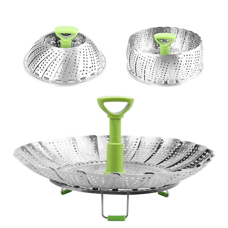 Expandable Steamer Insert Stainless Steel Vegetable Food Steamer Basket for Veggie Fish Seafood Cooking