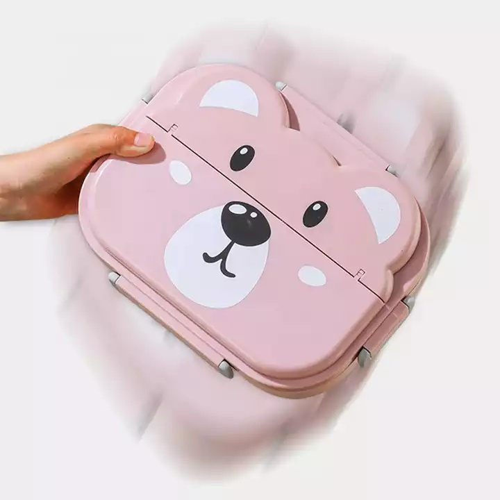 New style Eco Friendly Children Adult Cute Cartoon Kids School Office Food Grade Stainless Steel Tiffin Bento Lunch Box