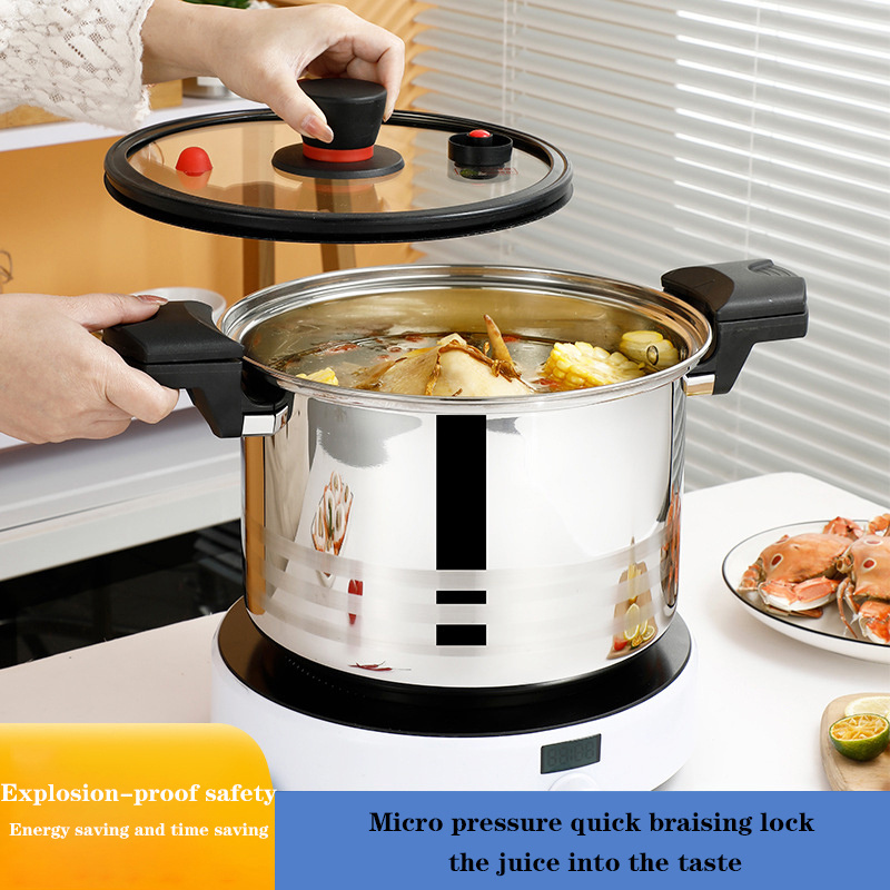 Pressure Cooker With Foldable Handle Induction Stainless Steel 304 Pressure Cooker Pot Gas Stove Pressure Cooker With Handle