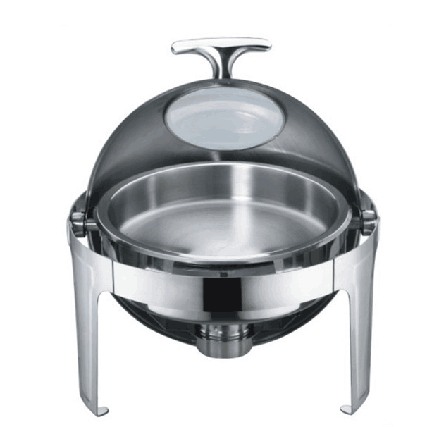 Buffet Sever Food Warmer Heating Chafer Set Stainless Steel Round Chafing Dishes with Clear Lids