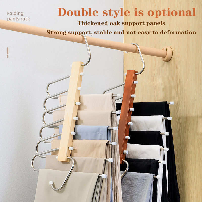 Best seller 2023 New style 5 In 1 Stainless Steel Multifunction Pants rack Foldable Jeans holder Closet Hangers  Trousers Rack