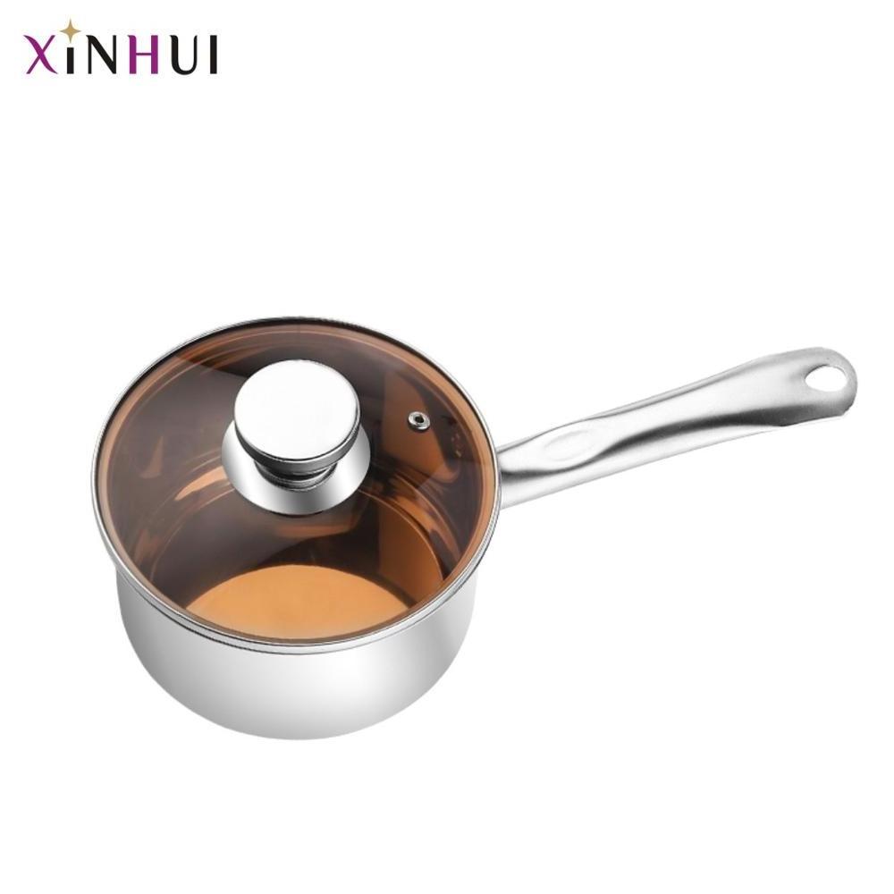 Non stick cooking pot stainless steel saucepan milk boiling pot with lid