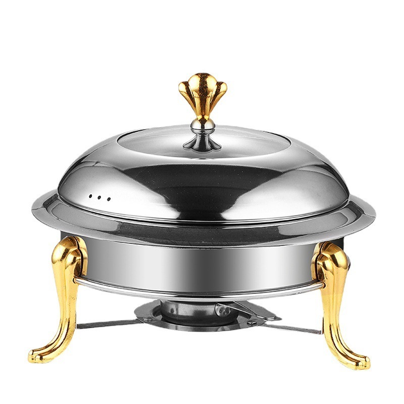 High Quality Stainless Steel Square Buffet Stove Dish Set Container Food Warmer  Alcohol Stove Small Cooking Hot Pots