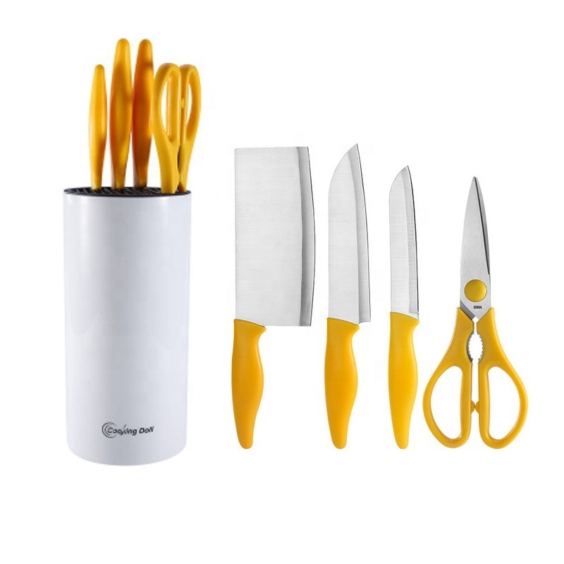 Best 5-Piece Kitchen Gadgets Tools Japanese Cooking Utensil Stainless Steel Kitchen Knife Set with Utensil Holder