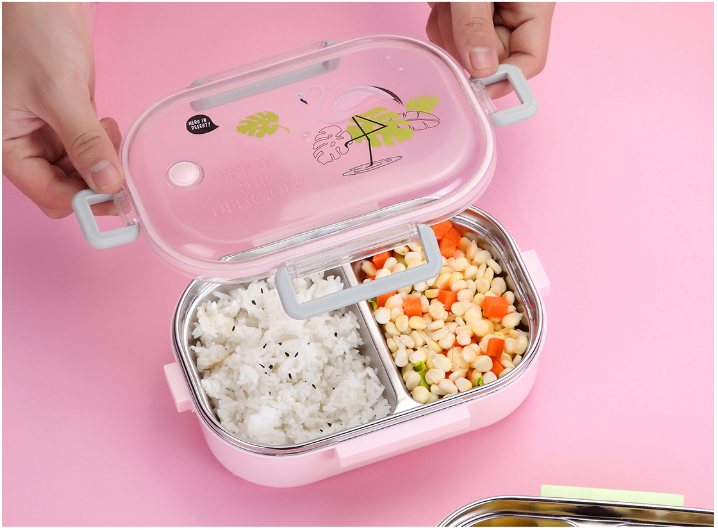 High Quality Eco friendly Airtight SS304 Compartment Korean Bento Lunch Box Stainless Steel for Kids