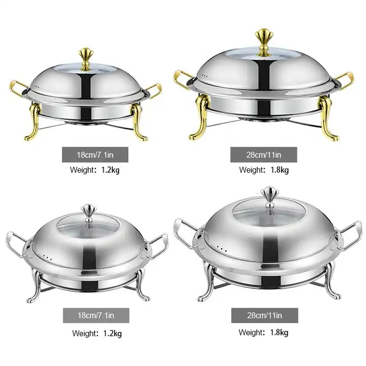 High Quality Stainless Steel Square Buffet Stove Dish Set Container Food Warmer  Alcohol Stove Small Cooking Hot Pots